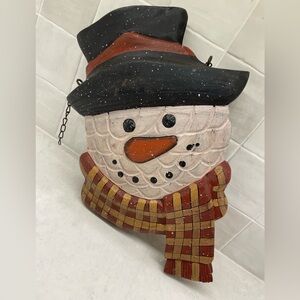 Snowman with Scarf Arrow Hanging